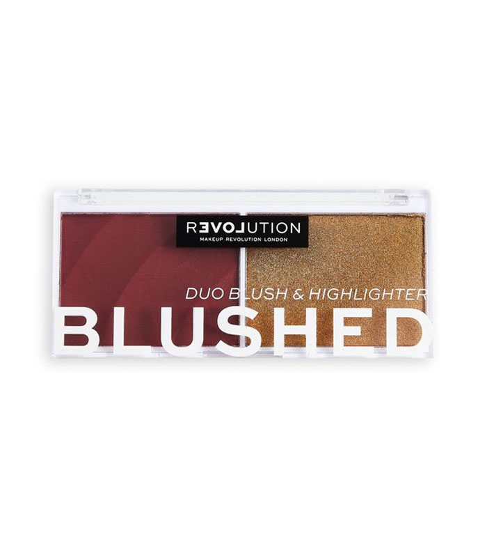 Relove by Revolution. Румяна и хайлайтер Blushed duo, Wishful, 2×2.9 г ...