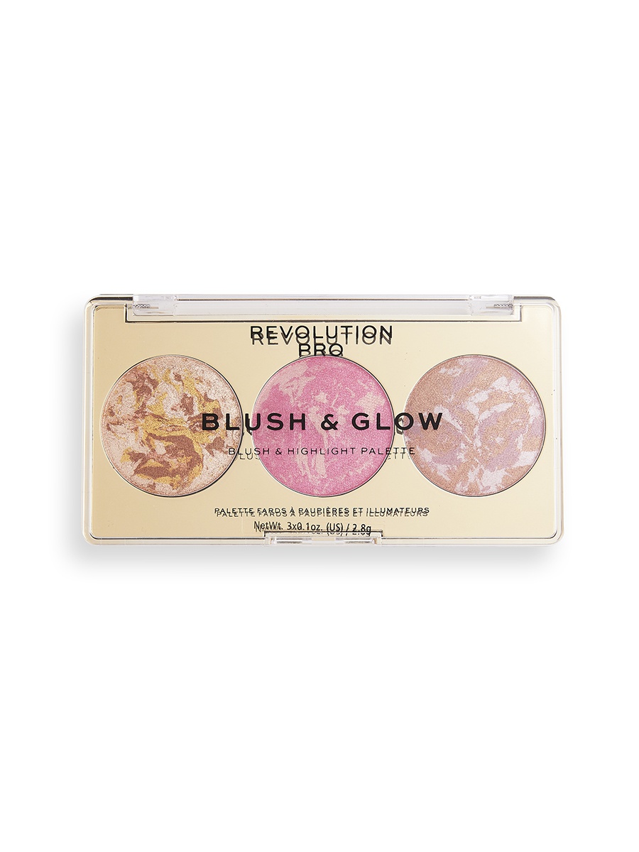 Revolution PRO. Румяна, бронзер и хайлайтер 3 в 1 Blush & Glow, Rose ...