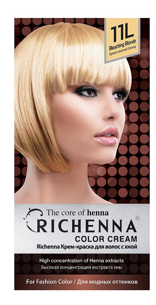 Richenna. Крем-краска для волос с хной - тон 11L блондин купить в ...
