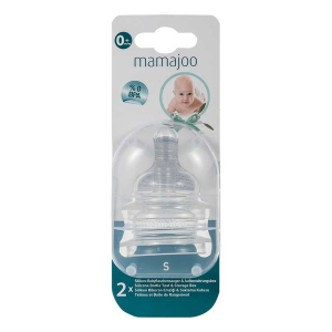 MAMAJOO - Соска силиконовая для бутылочки 0+ (S) Anti-colic Bottle Teats, 2 шт