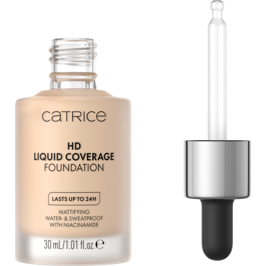 Тональная основа HD Liquid Coverage Foundation, 010 Light Beige светло-бежевый - 6