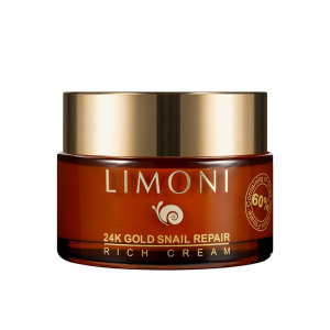 Limoni - Крем для лица с золотом и экстрактом слизи улитки 24K Gold Snail Repair Rich Cream50 мл