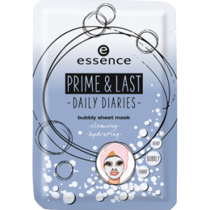 essence - Prime & last daily diaries - Тканевая маска bubbly sheet mask - 01 more bubbles, less troubles