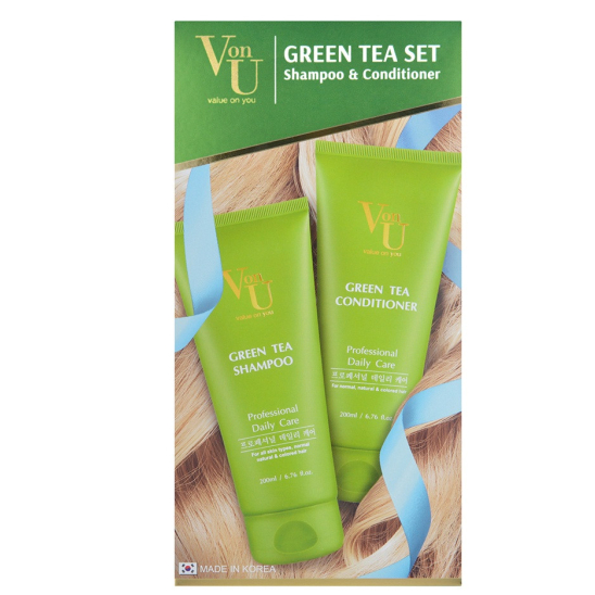 Набор шампунь 200 мл + кондиционер 200 мл с зеленым чаем Green Tea - 1