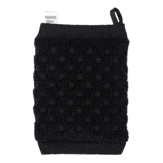 Мочалка рельефная брикет, черный - 1