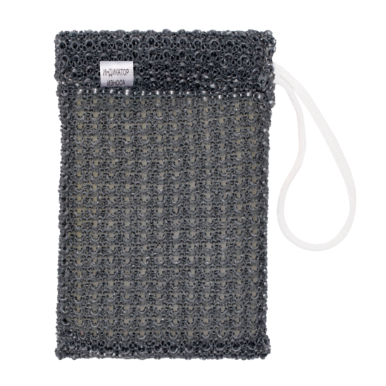 Мочалка брикет для пилинга с индикатором износа, серебристый - 1