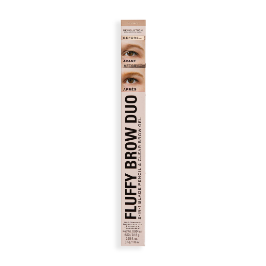 Контурный карандаш для бровей и гель для фиксации Eyebrow pencil Fluffy Brow Filter Duo, Blonde - 4