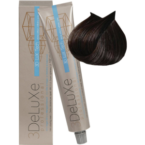 3Deluxe Professional - 4.77 Крем-краска для волос Интенсивный коричневый кашемир100 мл
