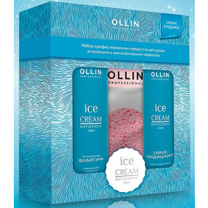 Ollin Professional - Набор (Питательный шампунь 250 мл + Спрей-кондиционер 250 мл + Спонж)