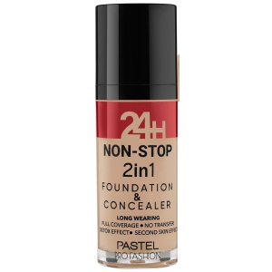 PASTEL Cosmetics - Тональная основа и консилер 2 в 1 24H Non-Stop 2in1 Foundation & Concealer, 606 Warm30 мл
