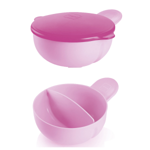 MAM - Mam feeding bowl-kulho 2-х секционная тарелка с крышкой 6+ месяцев - розовый