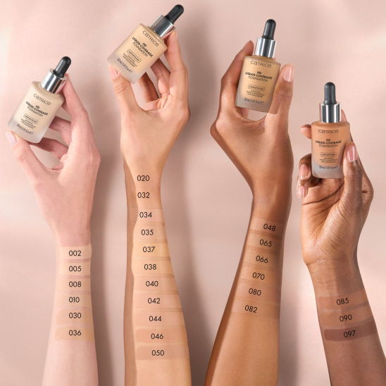 Тональная основа HD Liquid Coverage Foundation, 002 Porcelain Beige фарфоровый бежевый - 7