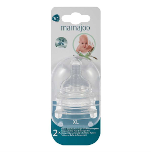 MAMAJOO - Соска силиконовая для бутылочки 12+ (XL) Anti-colic Bottle Teats, 2 шт