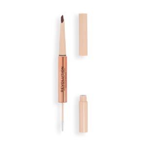 Makeup Revolution - Контурный карандаш для бровей и гель для фиксации Eyebrow pencil Fluffy Brow Filter Duo, Medium Brown
