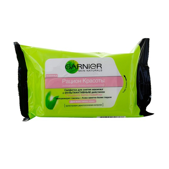 Салфетки Рацион красоты - Очищение Анти-Токсины Skin Naturals - в упаковке: 25 штук - 1