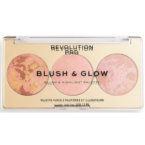 Revolution PRO - Румяна, бронзер и хайлайтер 3 в 1 Blush & Glow, Peach Glow