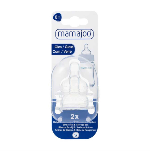 MAMAJOO - Соска для стеклянной бутылочки 0+ (S) Anti-colic Bottle Teats, 2 шт