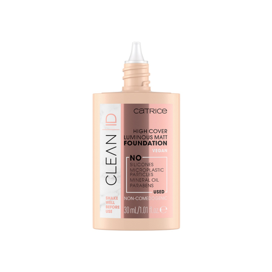 Тональная основа Clean ID High Cover Luminous Matt Foundation, 025 Warm Peach - 2