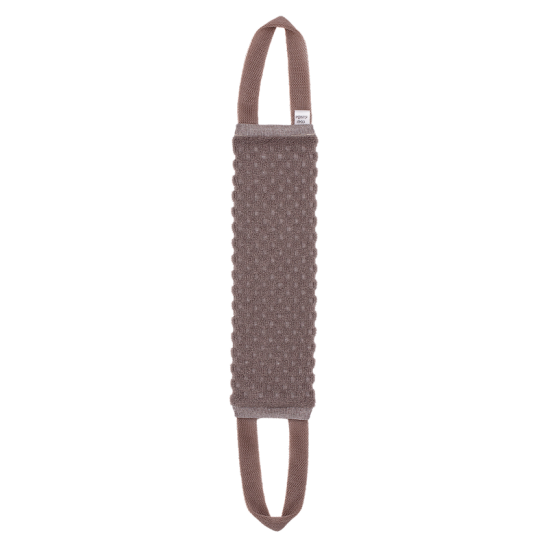 Мочалка длинная рельефная с ручками, серо-бежевый - 1