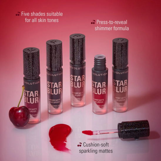 Жидкая матовая помада для губ Star Blur Shimmer Matte, Frosted Petal - 5