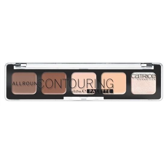 Корректор 5 в 1 - Allround Contouring Palette, коричневый, серебристый, бледно-розовый, персиковый - 1