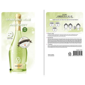 COSCODI - Тканевая маска - sparkling wine mask sheet green
