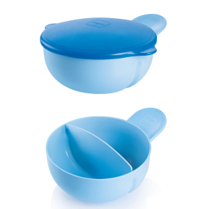 MAM - Mam feeding bowl-kulho 2-х секционная тарелка с крышкой 6+ месяцев - голубой