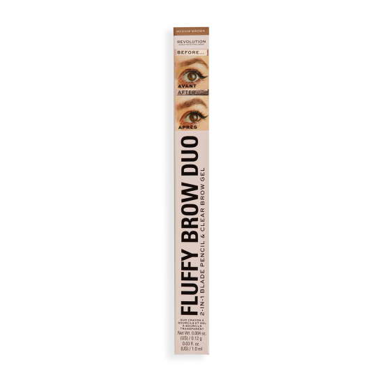 Контурный карандаш для бровей и гель для фиксации Eyebrow pencil Fluffy Brow Filter Duo, Medium Brown - 4