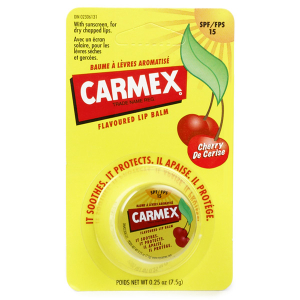 Carmex - Бальзам для губ с ароматом вишни, с защитой от воздействия ультрафиолета SPF15, баночка в блистере