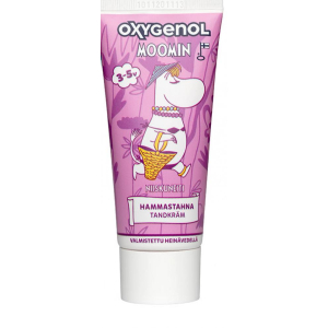 OXYGENOL - Детская зубная паста Moomin 3-5 лет клубничный вкус, с фтором и ксилитолом, 50 мл/ розовый