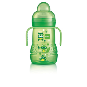 MAM - Trainer with Full Silicone spout - Тренировочная чашка с мягким носиком, ручками и соской, 4+ месяцев, зеленый