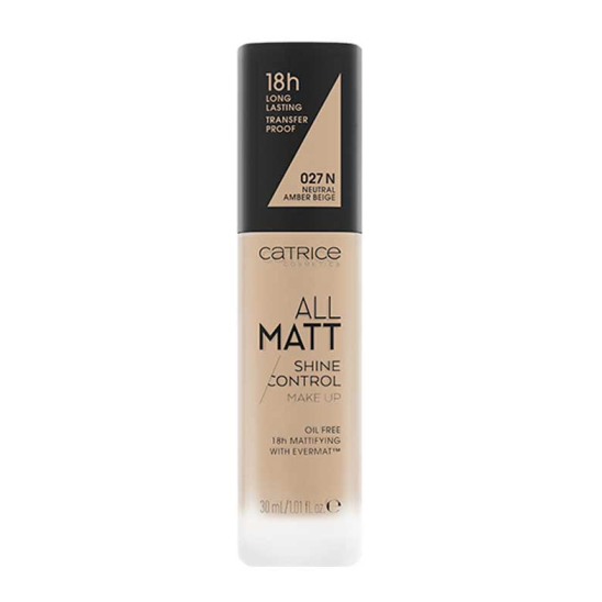 Тональная основа All Matt Shine Control Make Up, 027 N Neutral Amber Beige - 1