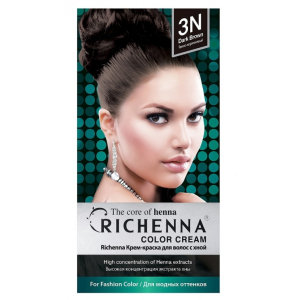 Richenna - Крем-краска для волос с хной - тон 3n темно-коричневый