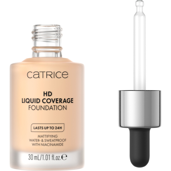 Тональная основа HD Liquid Coverage Foundation, 002 Porcelain Beige фарфоровый бежевый - 2