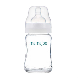 MAMAJOO - Бутылочка для кормления стеклянная антиколиковая 0+ Glass Feeding Bottle, 180 мл
