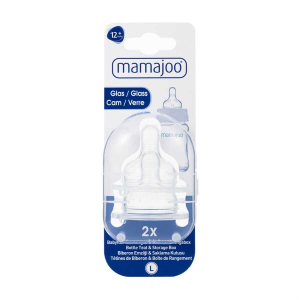 MAMAJOO - Соска для стеклянной бутылочки 12+ (L) Anti-colic Bottle Teats, 2 шт