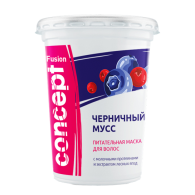 Маска для волос питательная - «черничный мусс» на основе молочных протеинов с экстрактами лесных ягод