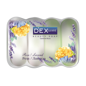 DEXCLUSIVE - Туалетное мыло Beauty Soap Роза и Лаванда, 4*85 г