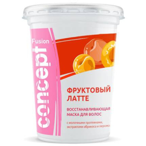 Concept - Маска для волос восстанавливающая «фруктовый латте» на основе молочных протеинов с экстрактами абрикоса и персика450 мл