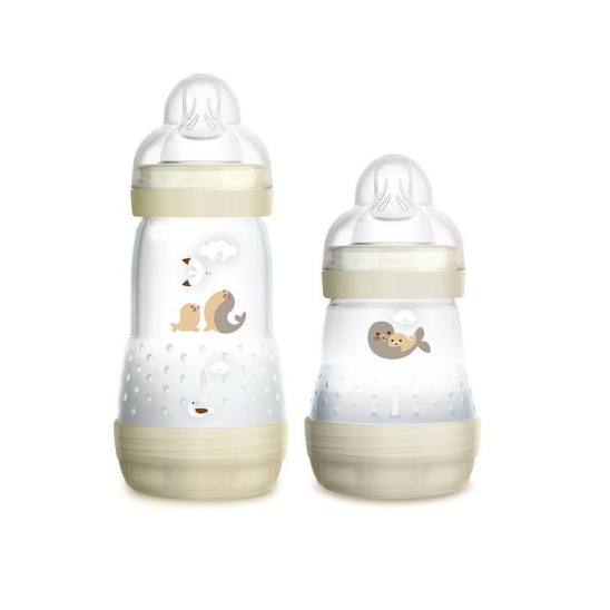 Набор Бутылочки для кормления Easy Start 2 шт, 0+(160 мл) и 2+(260 мл) мес, бежевые - 1