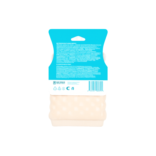 Мочалка рельефная брикет, белый - 2