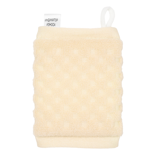 Мочалка рельефная брикет, белый - 1