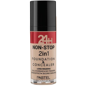 PASTEL Cosmetics - Тональная основа и консилер 2 в 1 24H Non-Stop 2in1 Foundation & Concealer, 605 Sand30 мл
