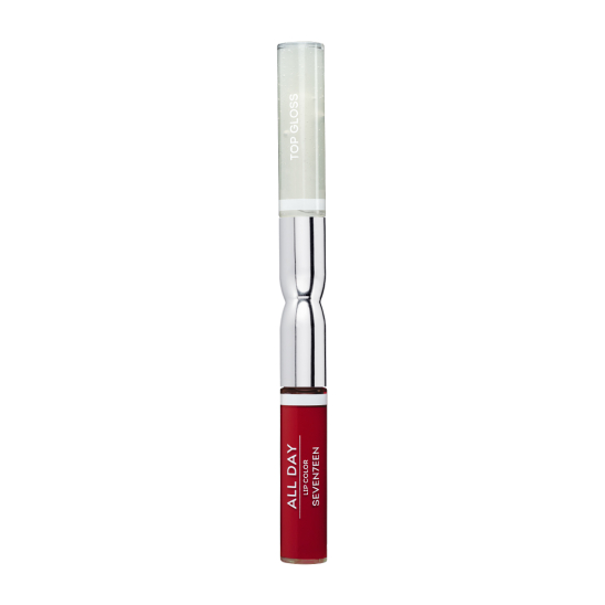Жидкая стойкая помада-блеск All day lip color & top gloss, 76 малиново-красный - 1