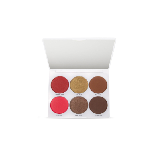 Палетка для лица: румяна, хайлайтер, контурирующая пудра Icon Face Palette, Medium To Dark - 1