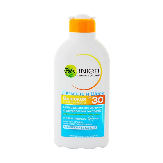 Солнцезащитное молочко SPF30 Легкость и Шелк Ambre Solaire - 200 мл - 1
