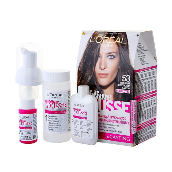 Стойкая ухаживающая краска-мусс Sublime Mousse 53 Radiant Golden Brown Золотистый каштановый - цвет: 53 golden medium brown - 1