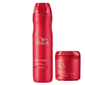 Wella - Набор Brilliance Шампунь + Маска для окрашенных нормальных и тонких волос - шампунь 250 мл + маска 150 мл