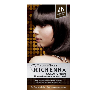 Richenna - Крем-краска для волос с хной - тон 4N коричневый