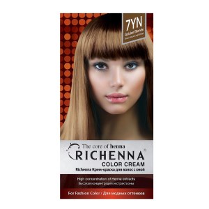Richenna - Крем-краска для волос с хной - тон 7YN золотистый блондин